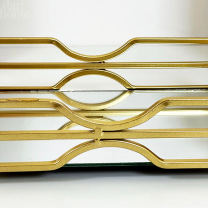 Gold Rectangle Mirror Tray