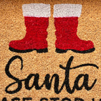 Santas Boots Please Stop Here Door Mat