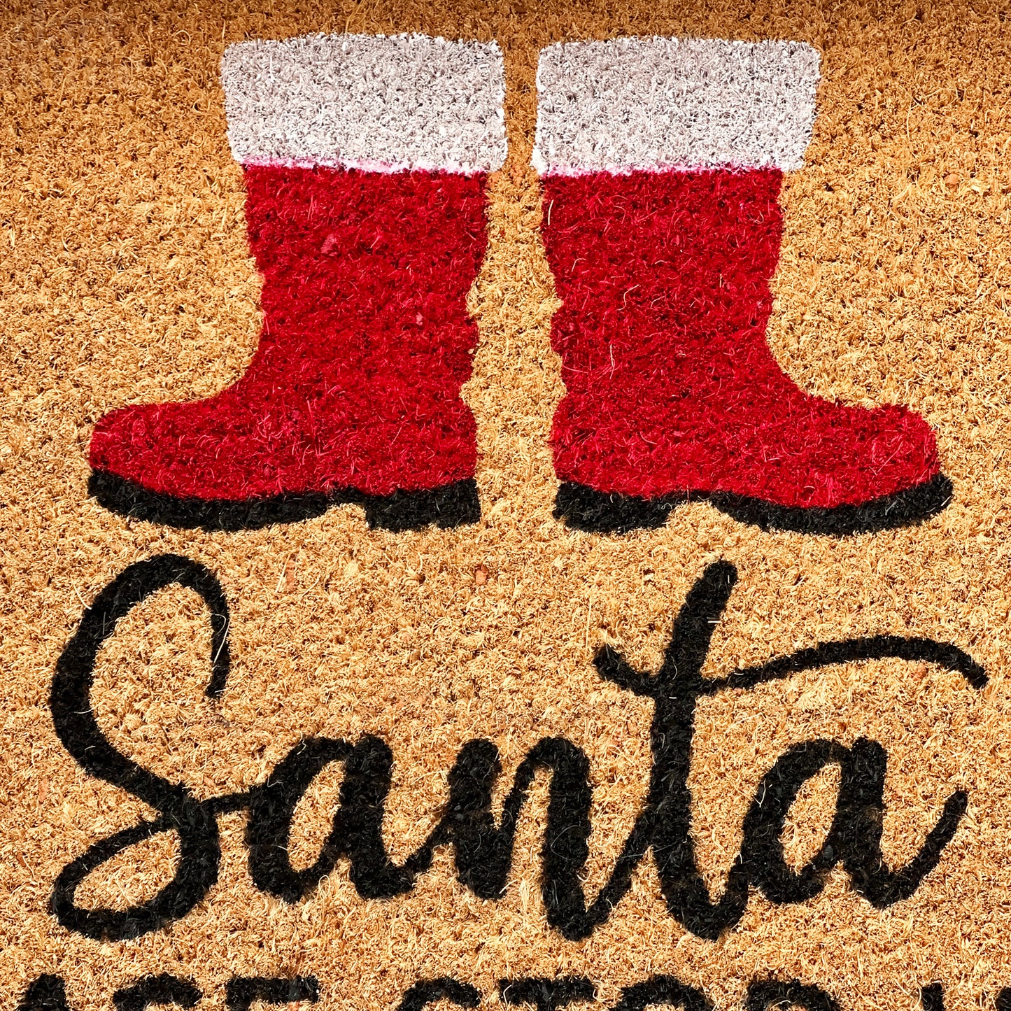 Santas Boots Please Stop Here Door Mat