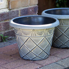 Round Grey Roman Planter 13"