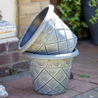 Round Grey Roman Planter 13"