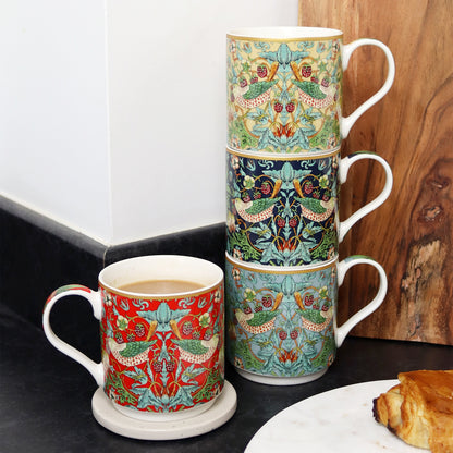 William Morris Strawberry Thief Stacking Mugs Set Of 4