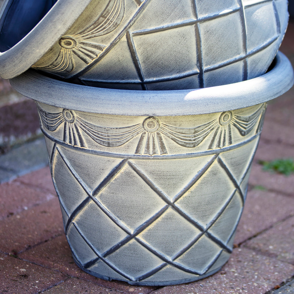 Round Grey Roman Planter 13"