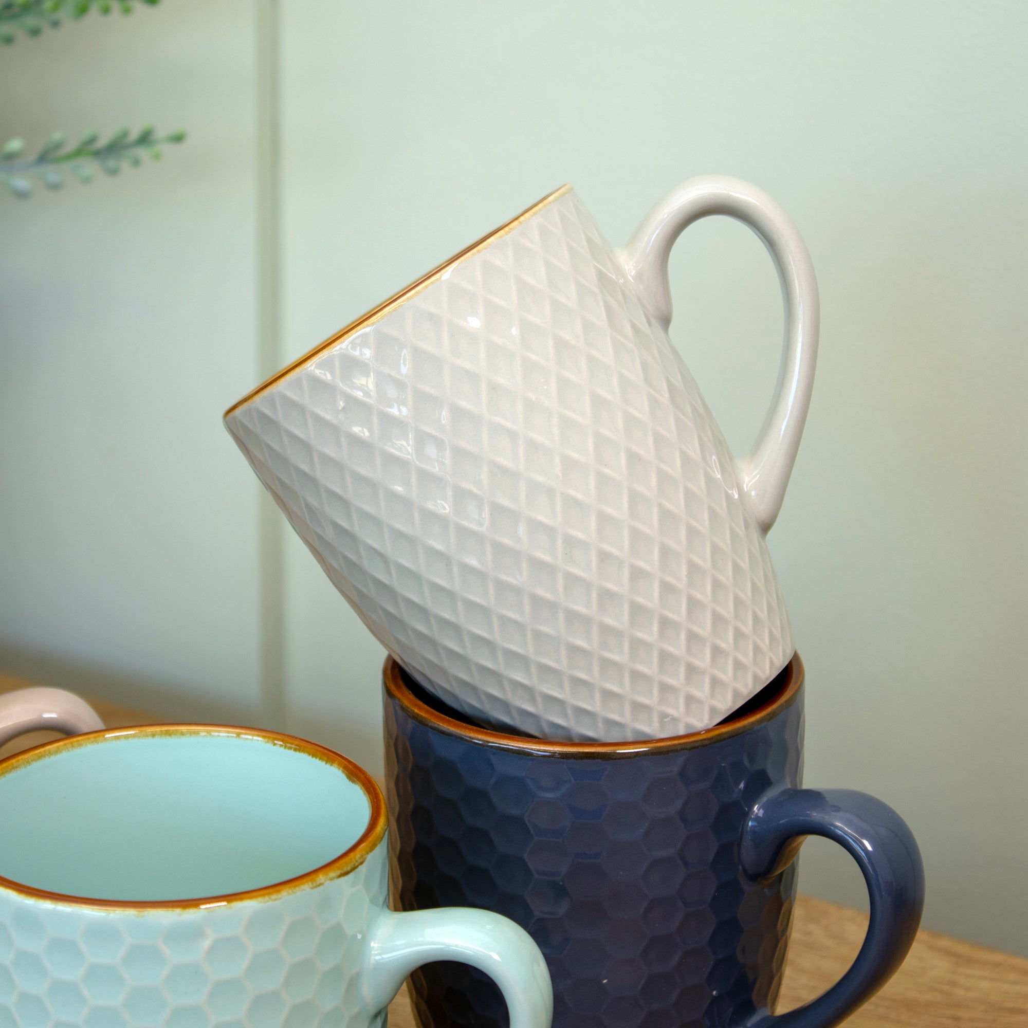 Set Of 4 Geometric Mix Mugs