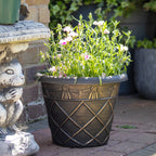 Round Black Bronze Roman Planter 13"