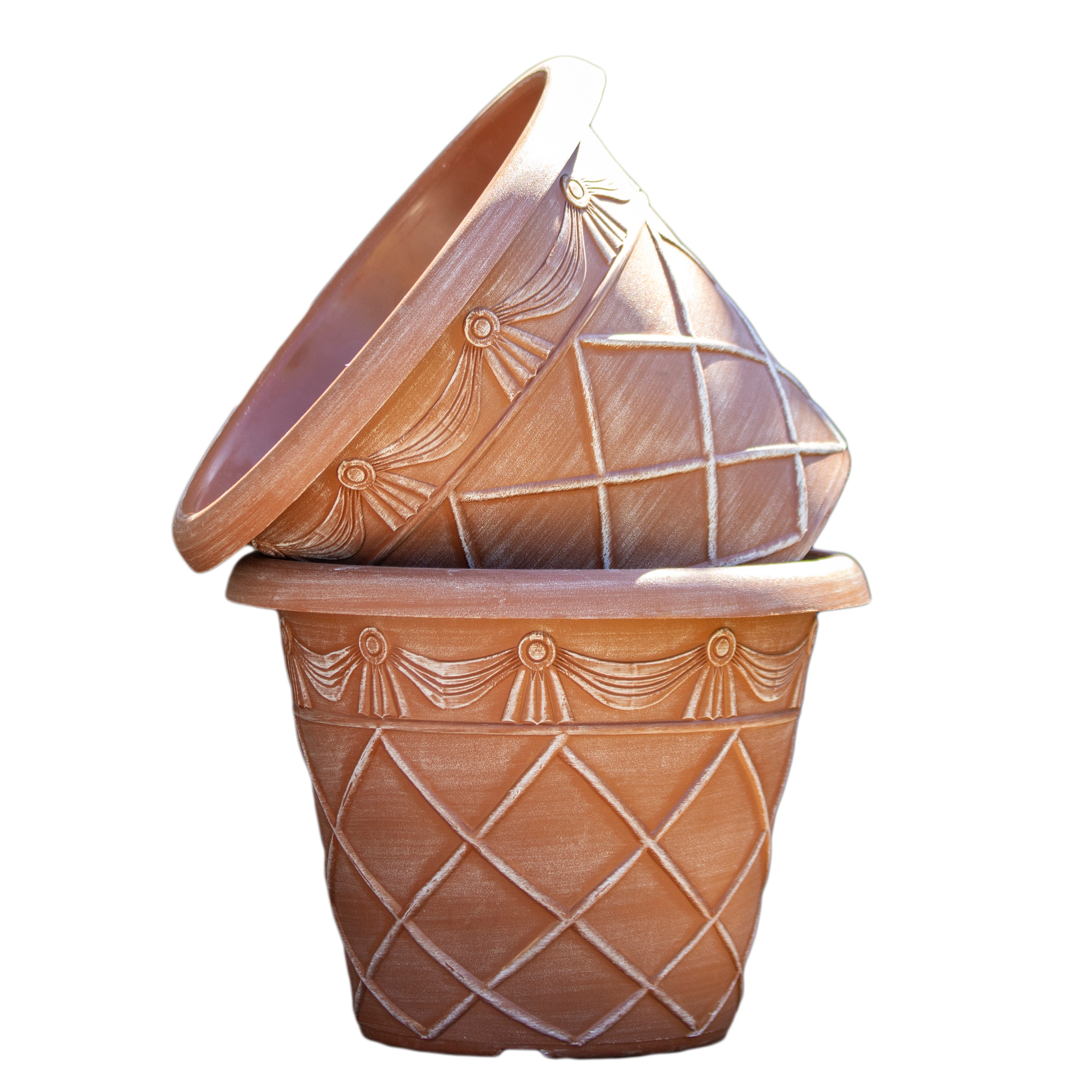 Round Powdered Terracotta Roman Planter 13"