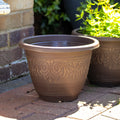 Brushed Butterscotch Laurel Round Planter