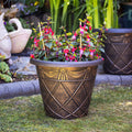 Round Black Bronze Roman Planter 18"
