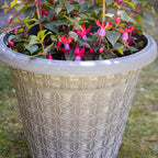 Foggy Grey Modern Flora Round Planter 18"