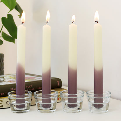 Two Tone Lilac Hand Dipped Taper Candles