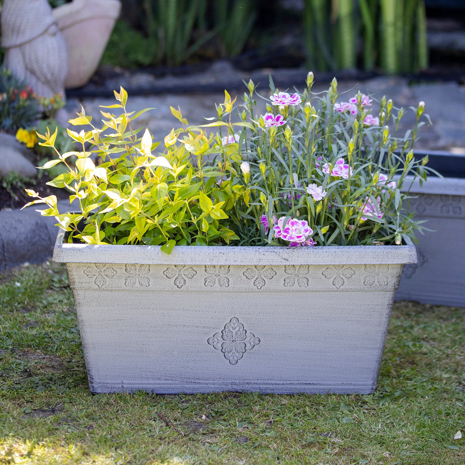Vintage Floral Quatrefoil Window Box