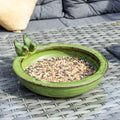 Green Glaze Ceramic Bird Bath
