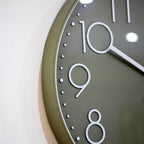 Olive Green Minimalist Wall Clock