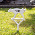 White Cast Iron No Cocking Dog Sign