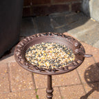 Hohes, rundes Vogelbad aus Gusseisen, 33 cm
