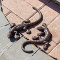 Set Of 2 Cast Iron Lizard Ornaments
