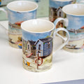 Set Of 4 Fine China Sandy Beach Mugs