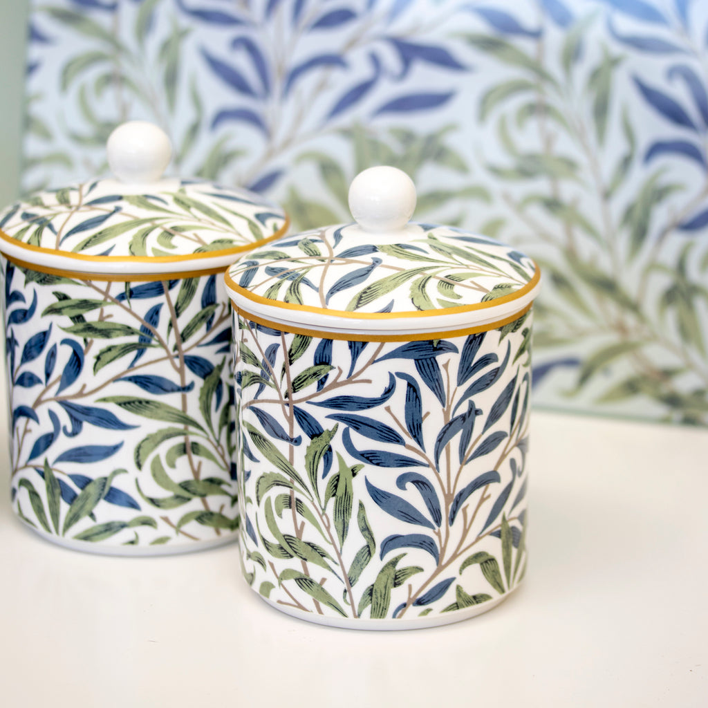 Set Of 3 William Morris Willow Bough Storage Jars