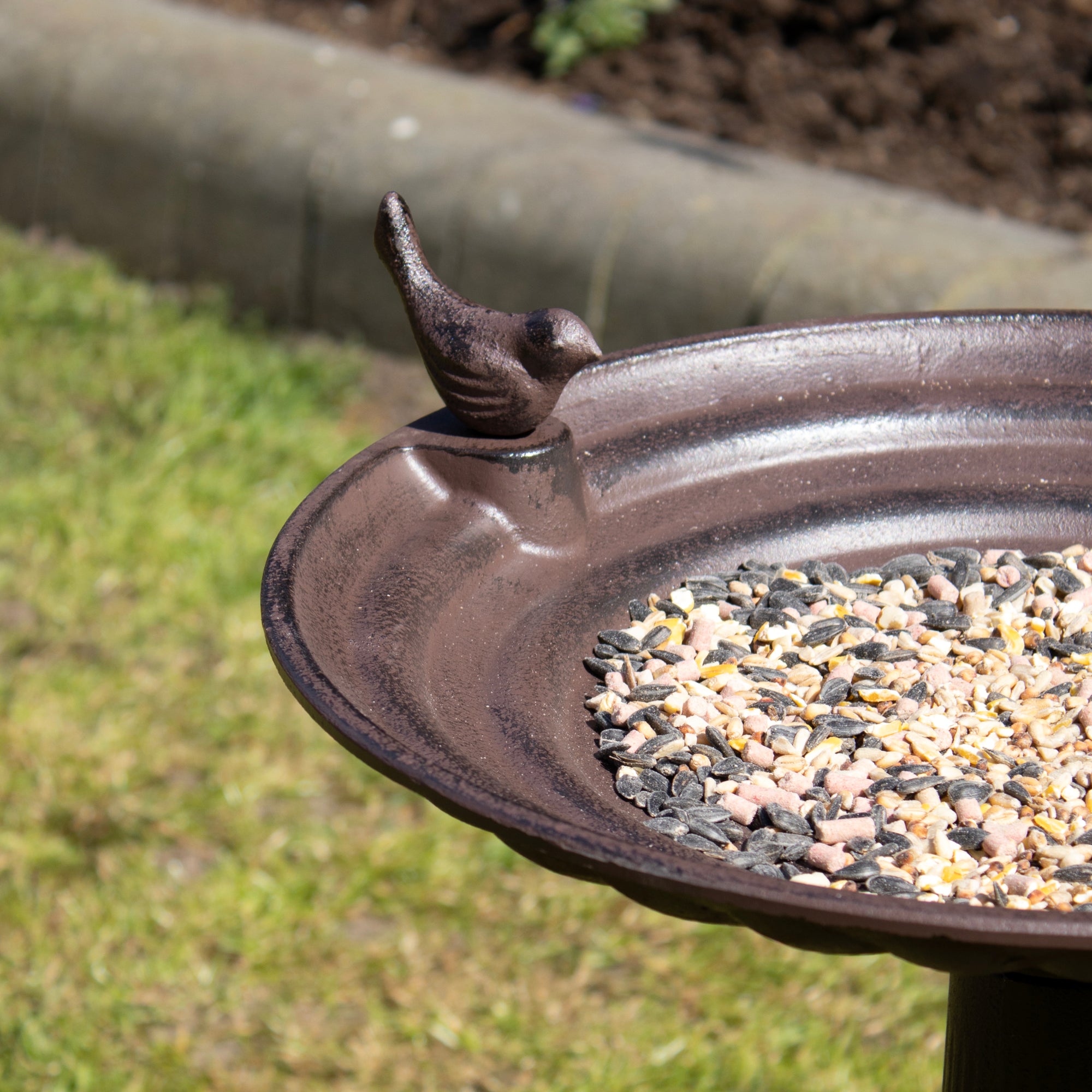Extra Large Cast Iron Pillar Bird Bath / Feeder