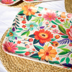 Set Of 4 Melamine Floral Serving Trays
