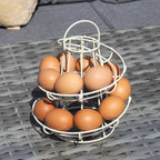Cream Spiral Helter Skelter 12 Egg Holder