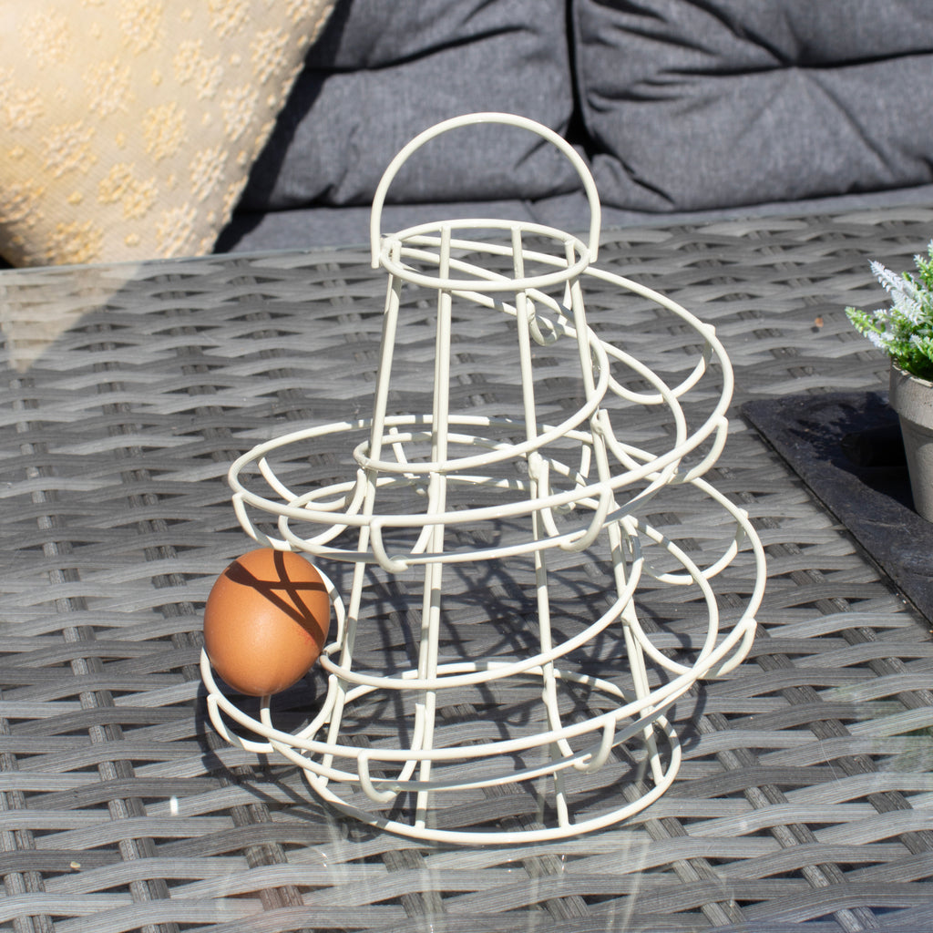 Cream Spiral Helter Skelter 12 Egg Holder