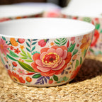 Set Of 4 Melamine Floral Cereal Bowls