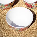 Set Of 4 Melamine Floral Cereal Bowls