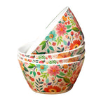 Set Of 4 Melamine Floral Cereal Bowls