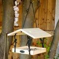 Black Metal And Wood Hanging Bird Table