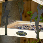 Black Metal And Wood Hanging Bird Table