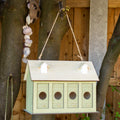 Green Multi Hole Wooden Bird House