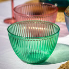 Set Of 4 Melamine Bright Mix Ribbed Cereal Bowls