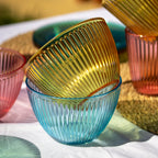 Set Of 4 Melamine Bright Mix Ribbed Cereal Bowls