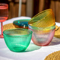 Set Of 4 Melamine Bright Mix Ribbed Cereal Bowls