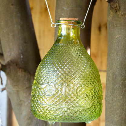 Green Hobnail Glass Wasp Trap