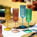 Set Of 4 Melamine Bright Mix Ribbed Champagne Flutes