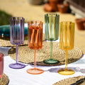 Set Of 4 Melamine Flower Shaped Champagne Flutes