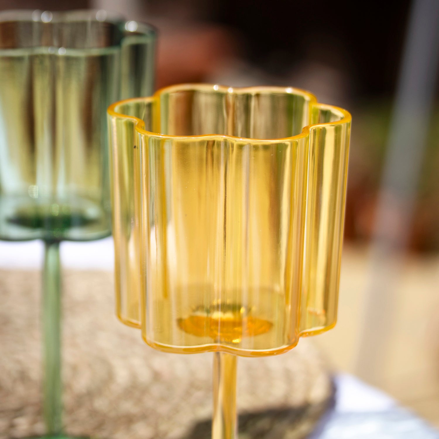 Set Of 4 Melamine Flower Shaped Wine Glasses