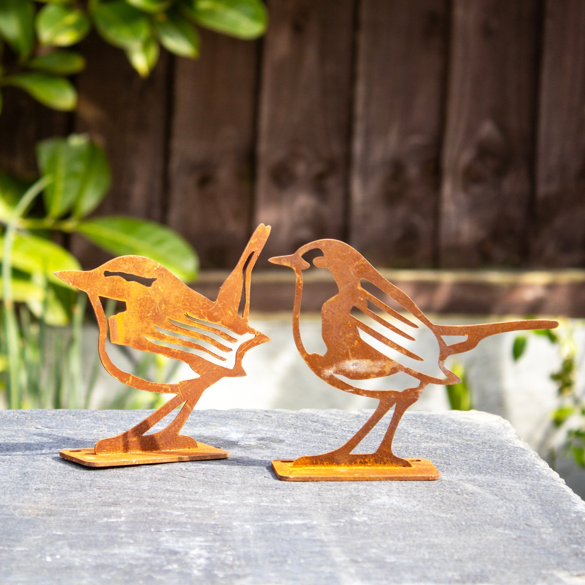 Set Of 2 Rusty Bird Ornaments