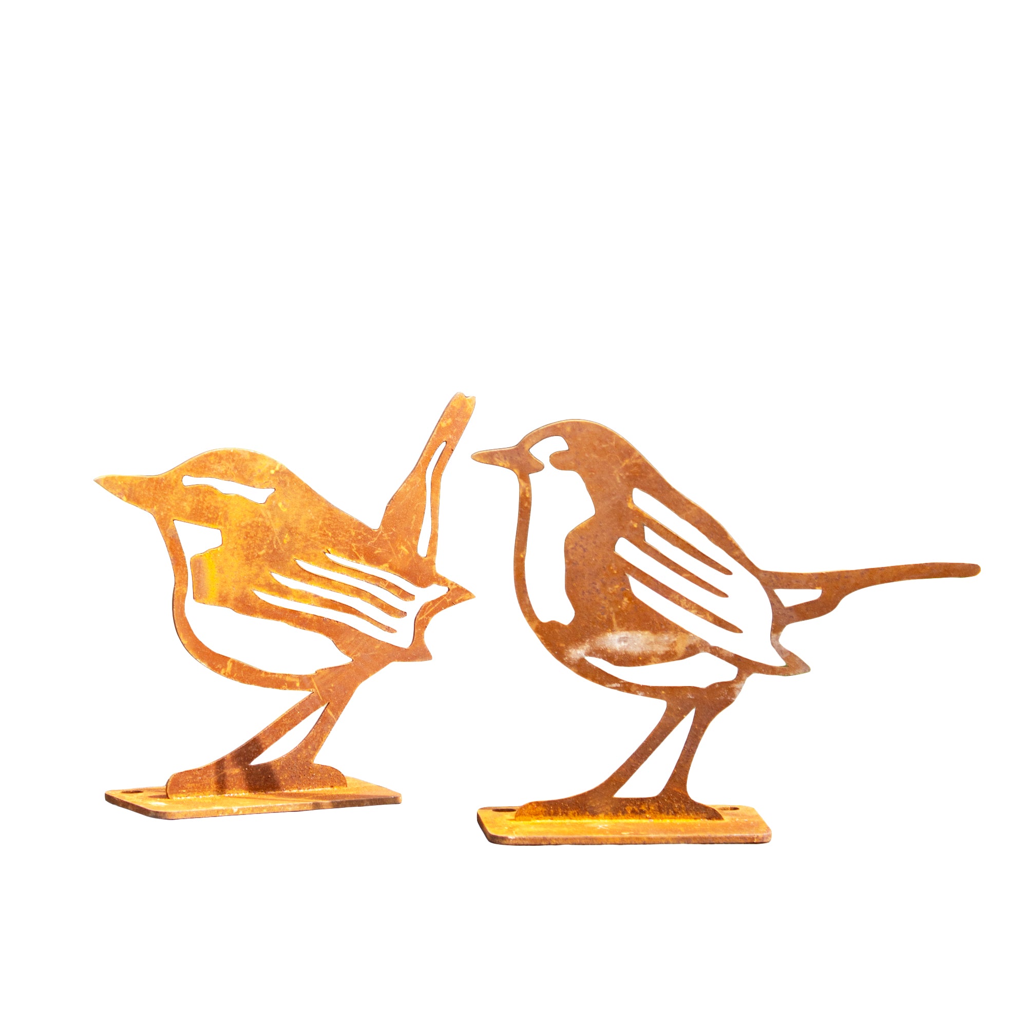 Set Of 2 Rusty Bird Ornaments
