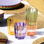 Set Of 4 Melamine Flower Shaped Tumbler Glasses
