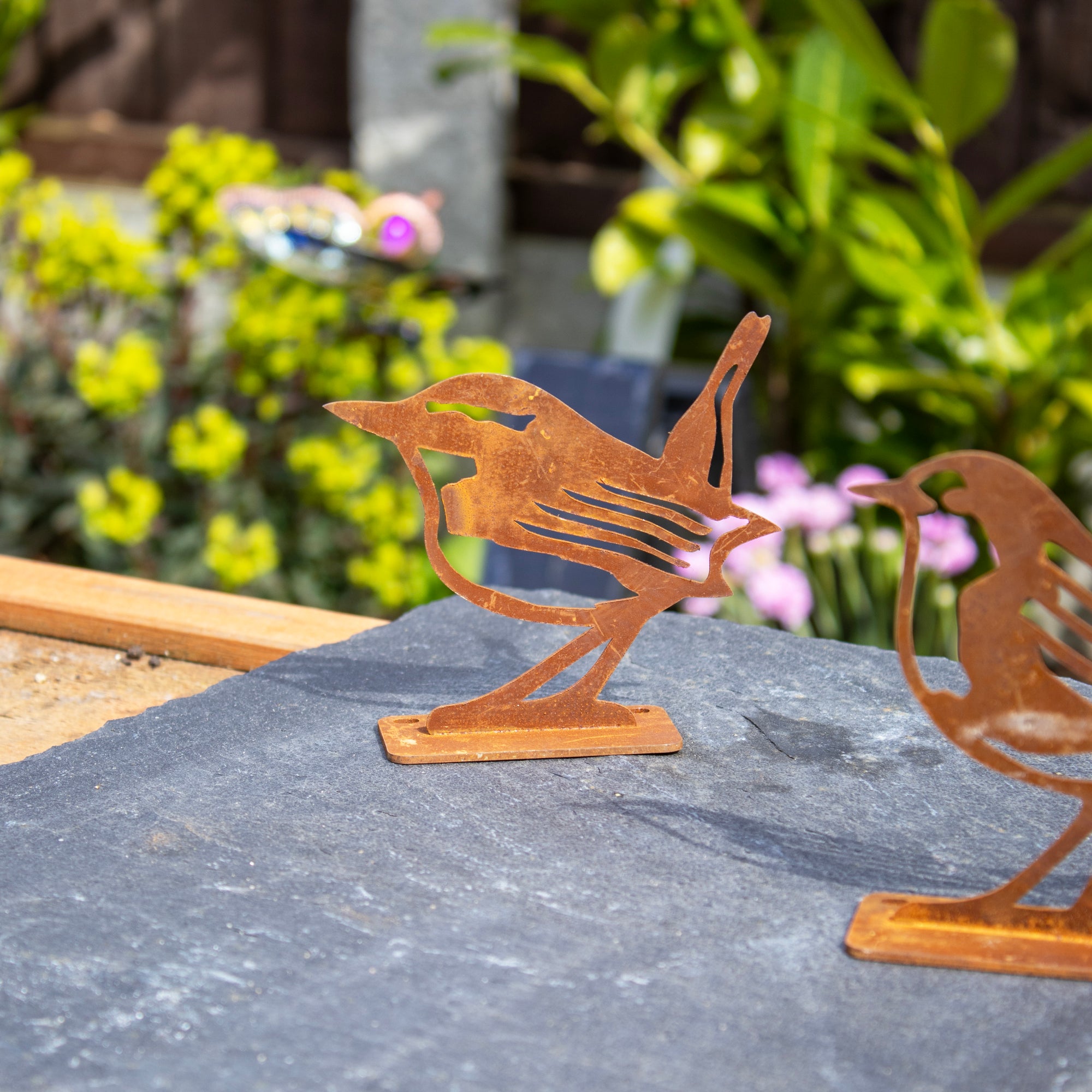 Set Of 2 Rusty Bird Ornaments