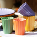 Set Of 4 Melamine Pastel Scalloped Tumblers