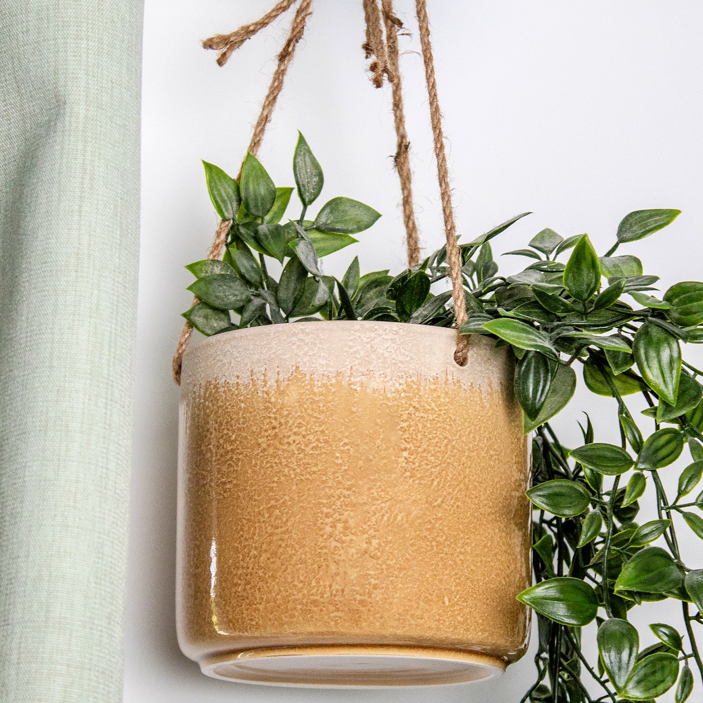 Brown Reactive Glaze Hanging Plant Pot