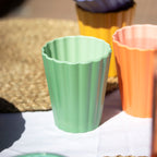 Set Of 4 Melamine Pastel Scalloped Tumblers