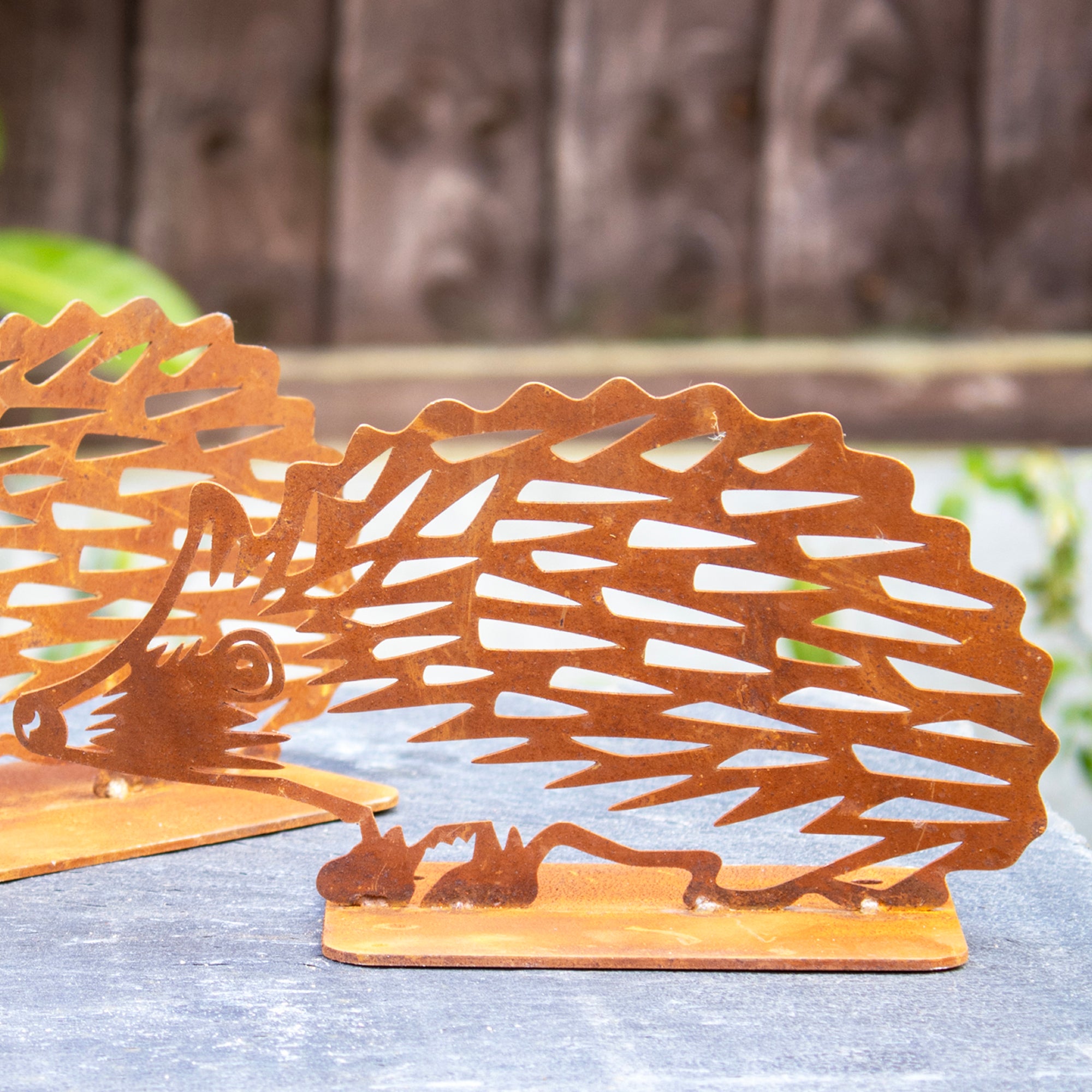 Set Of 2 Rusty Hedgehog Ornaments