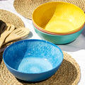 Set Of 4 Colour Mix Melamine Large Outdoor Bowls