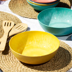 Set Of 4 Colour Mix Melamine Large Outdoor Bowls