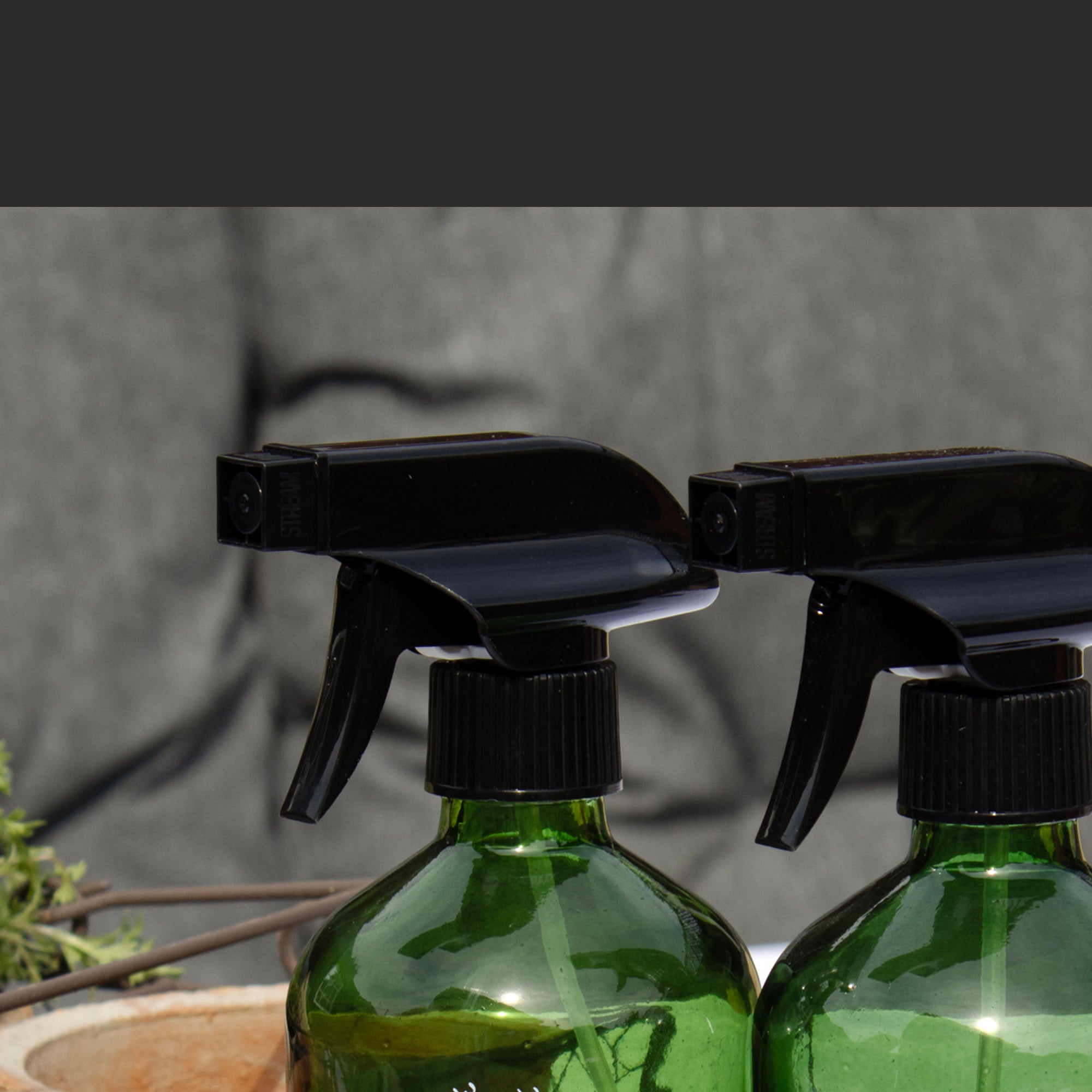 Set Of 2 Green Wildflower Glass Spray Bottles
